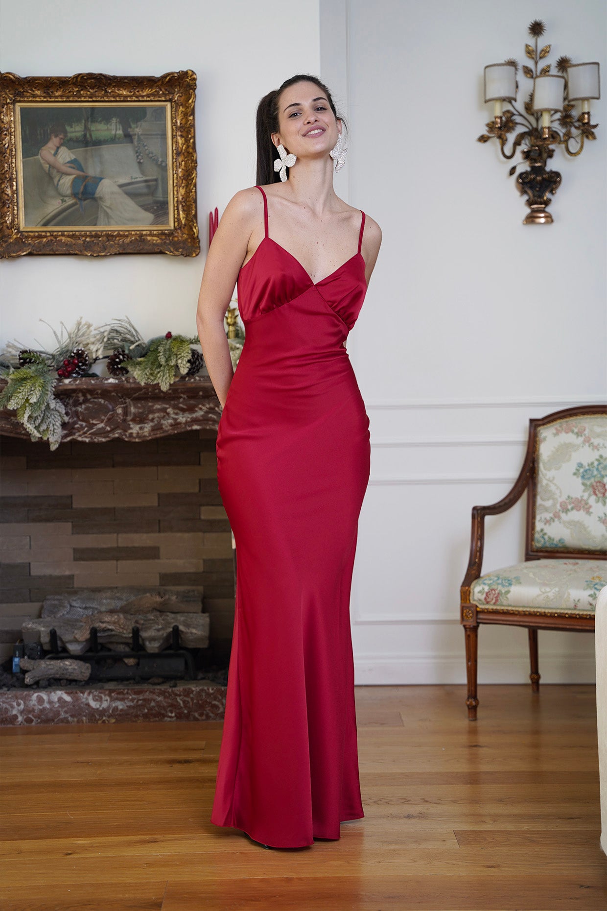 Abito IN SATIN \ Rosso