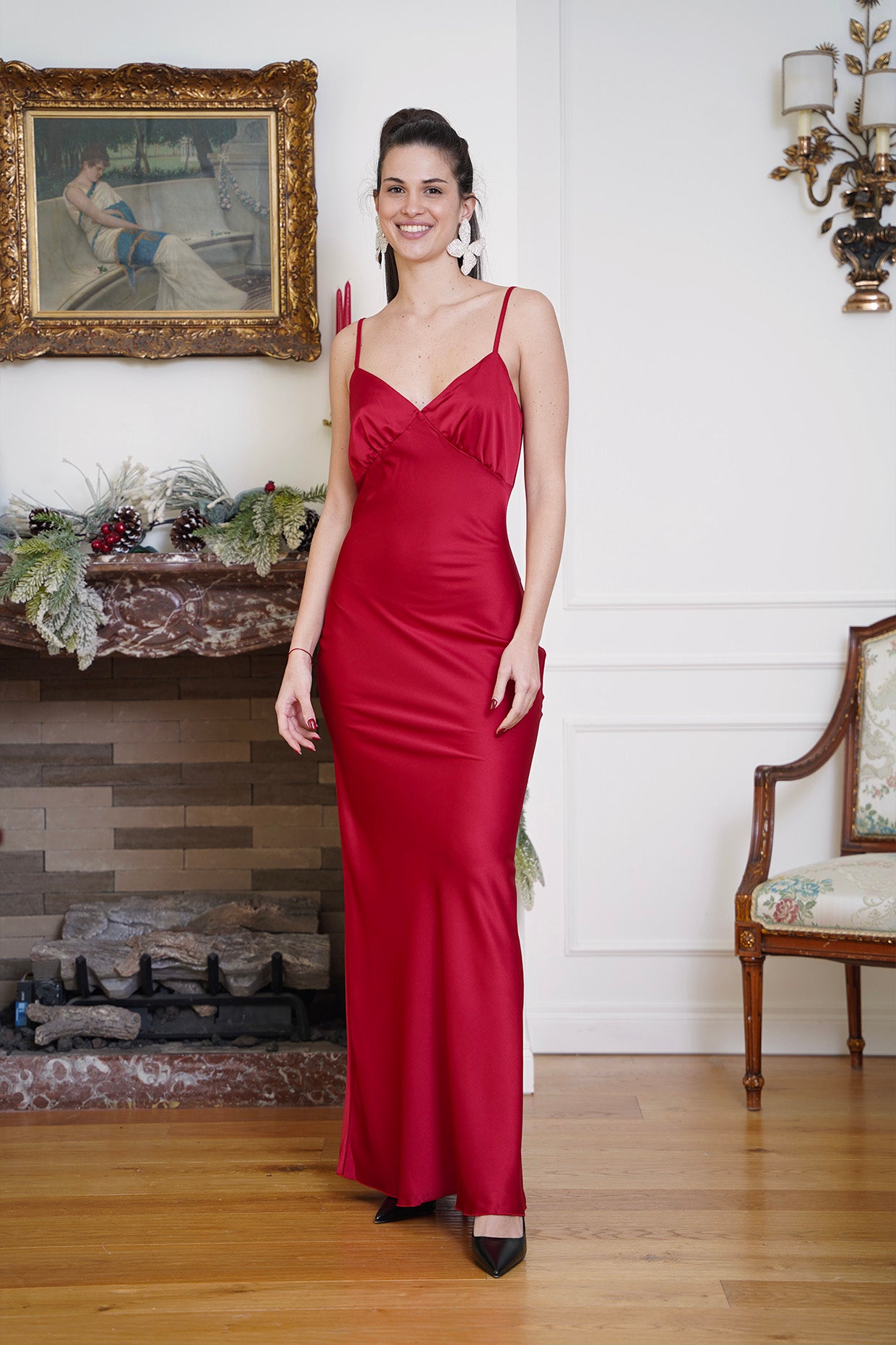 Abito IN SATIN \ Rosso