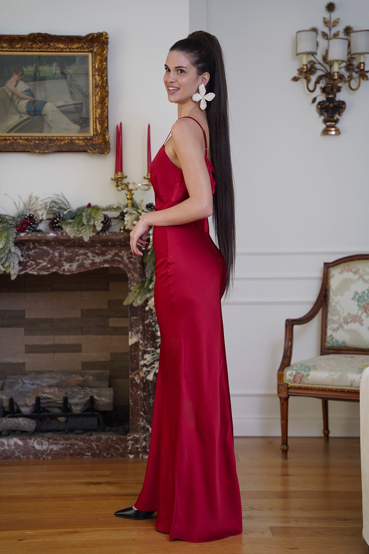 Abito IN SATIN \ Rosso