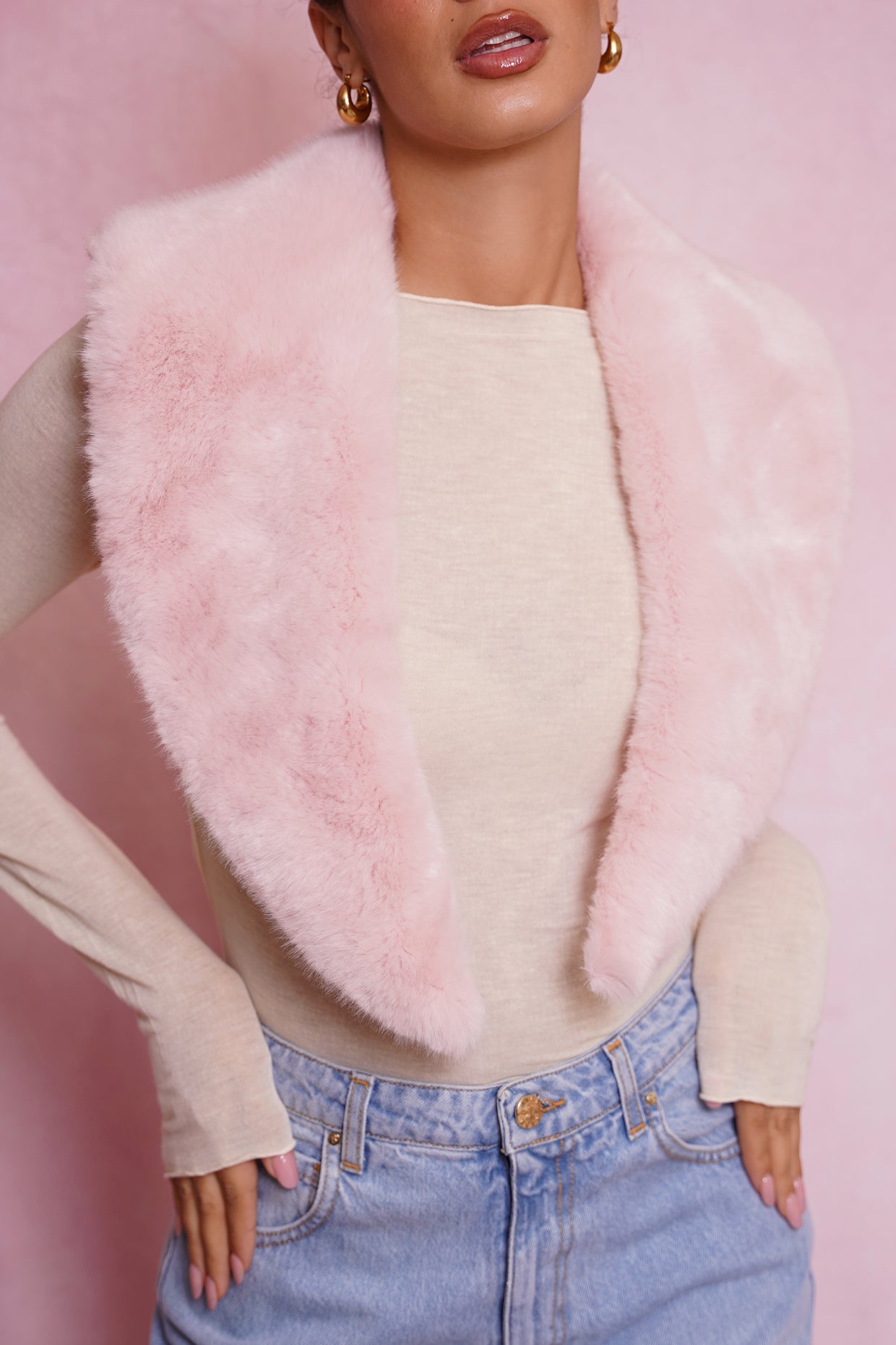 FUR COLLAR \ Pink