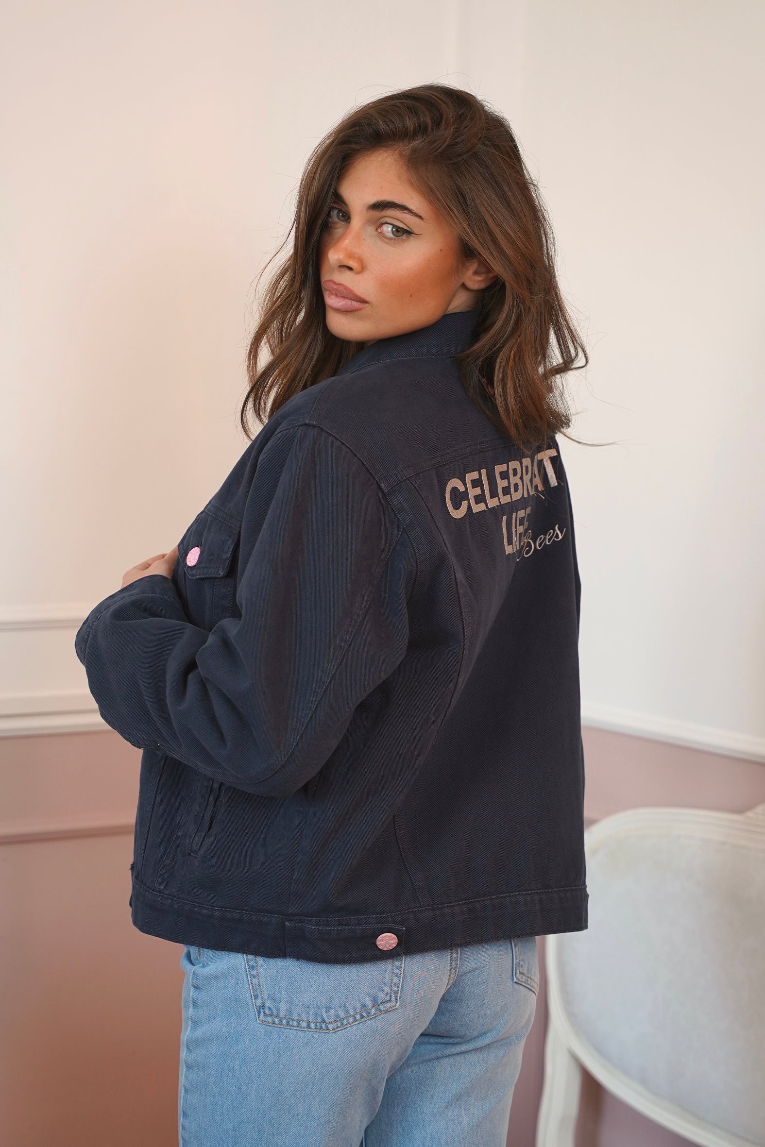 Giacca di DENIM con pelliccia \ Blue