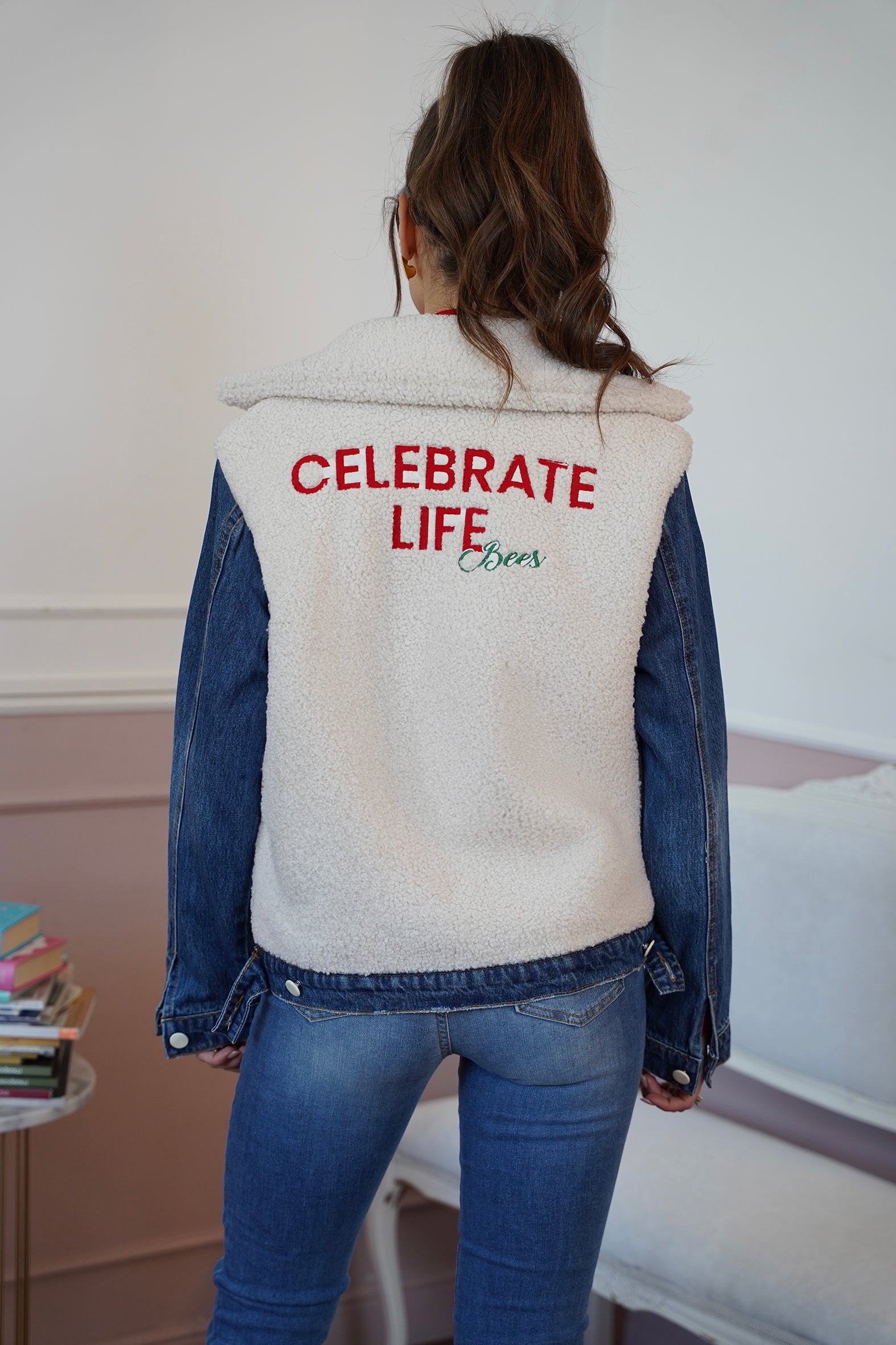 Giacca in pelliccia e Denim