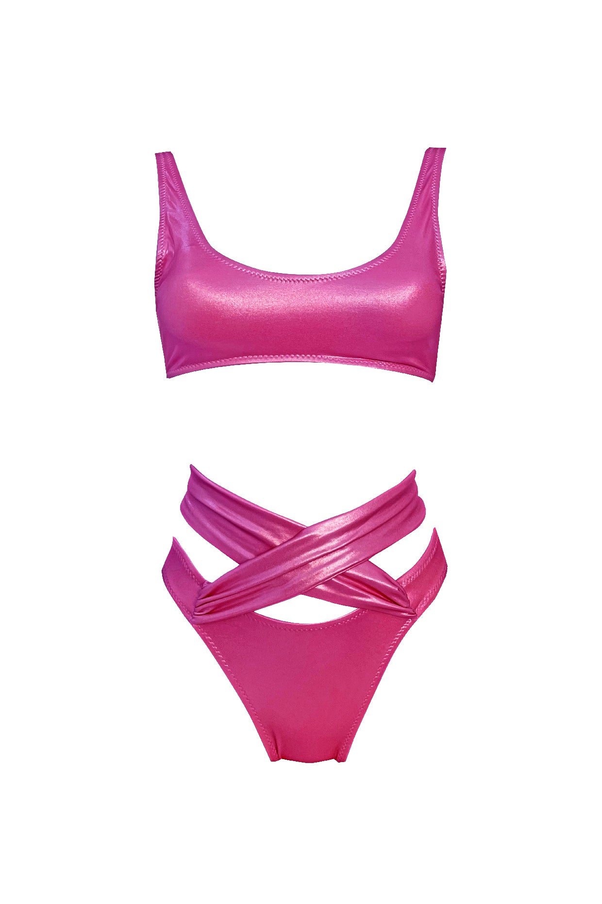 Costume Tied up 2 pezzi Fucsia