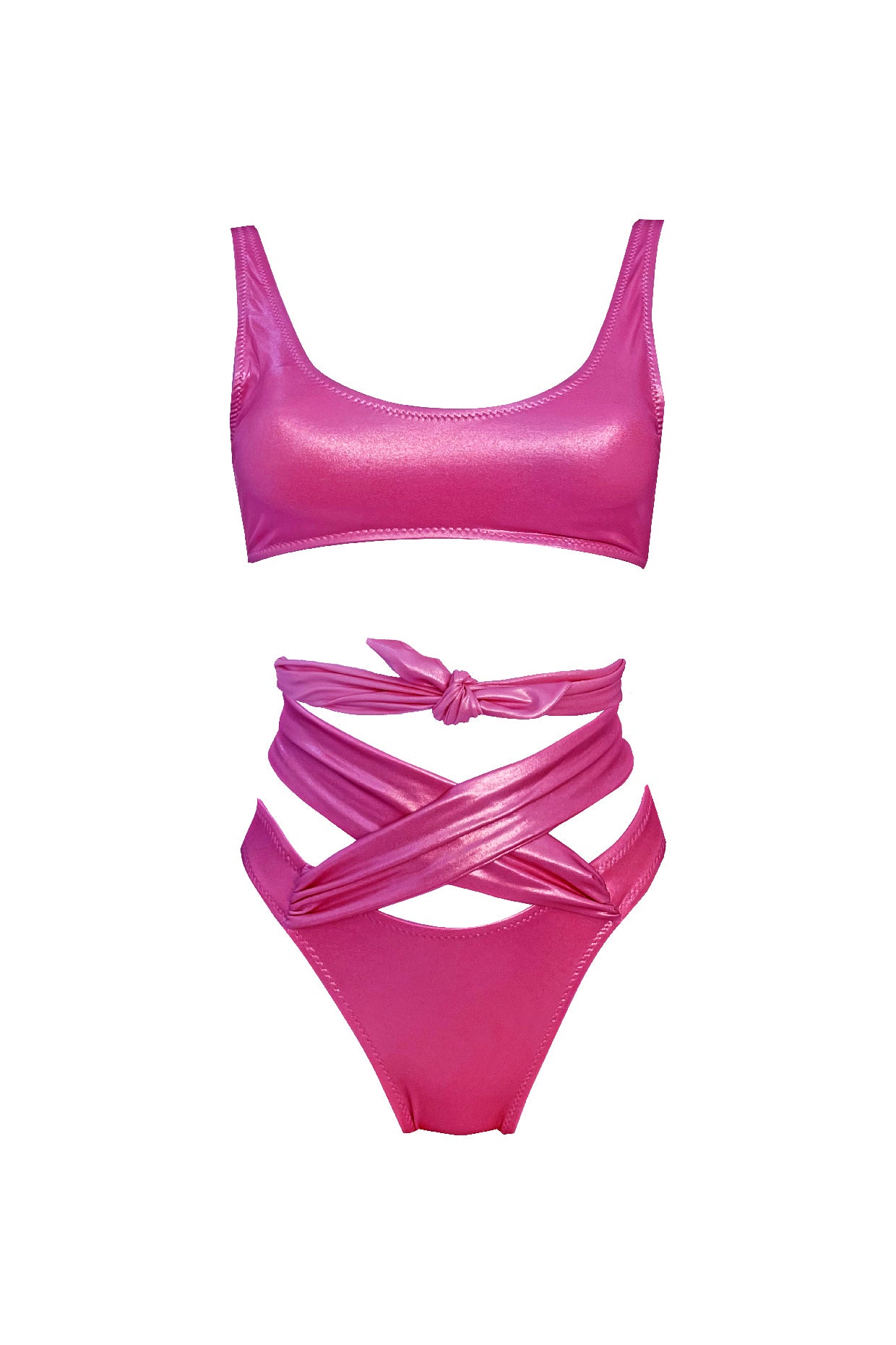 Costume Tied up 2 pezzi Fucsia