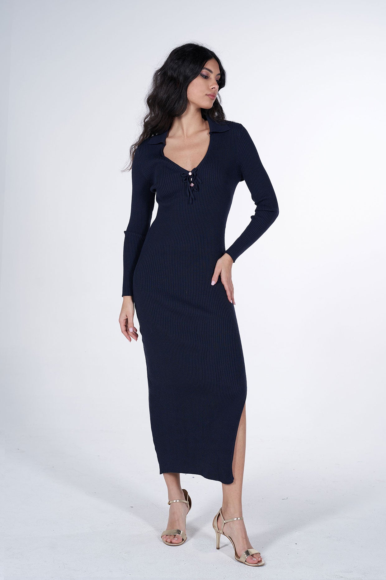 Abito a costine - Kesia BLUE