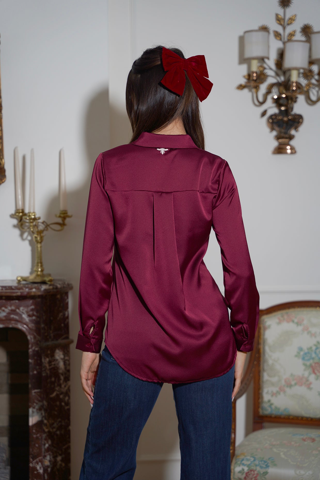 Camicia In Raso \ Bordeaux