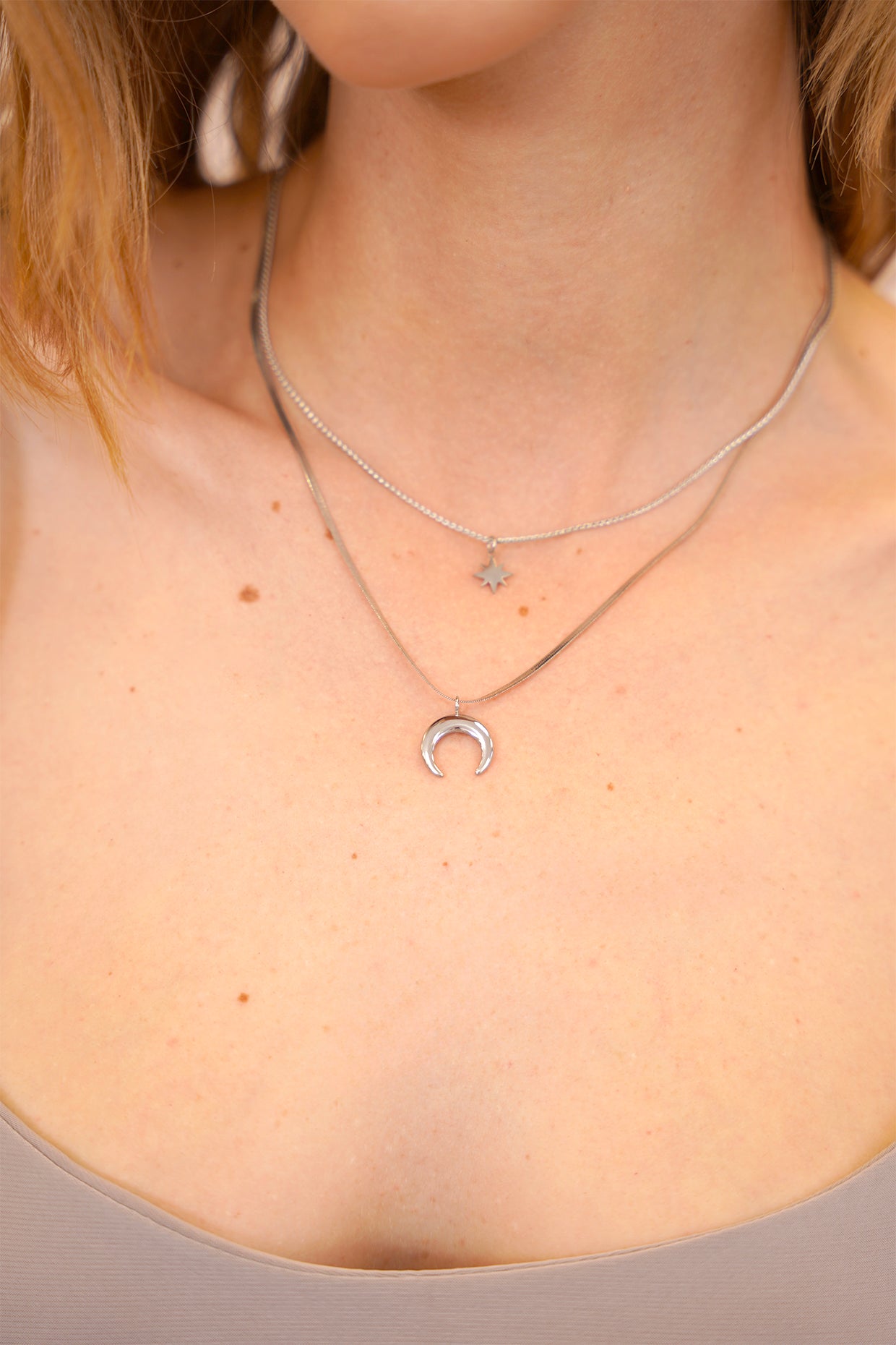 Collana soleil et lune \ Argento