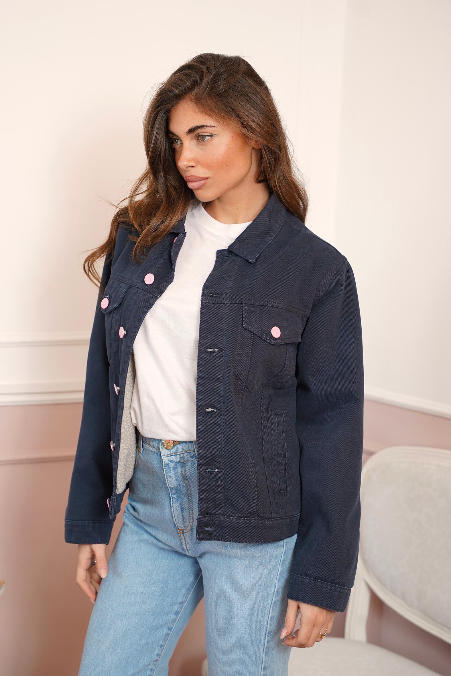 Giacca di DENIM con pelliccia \ Blue