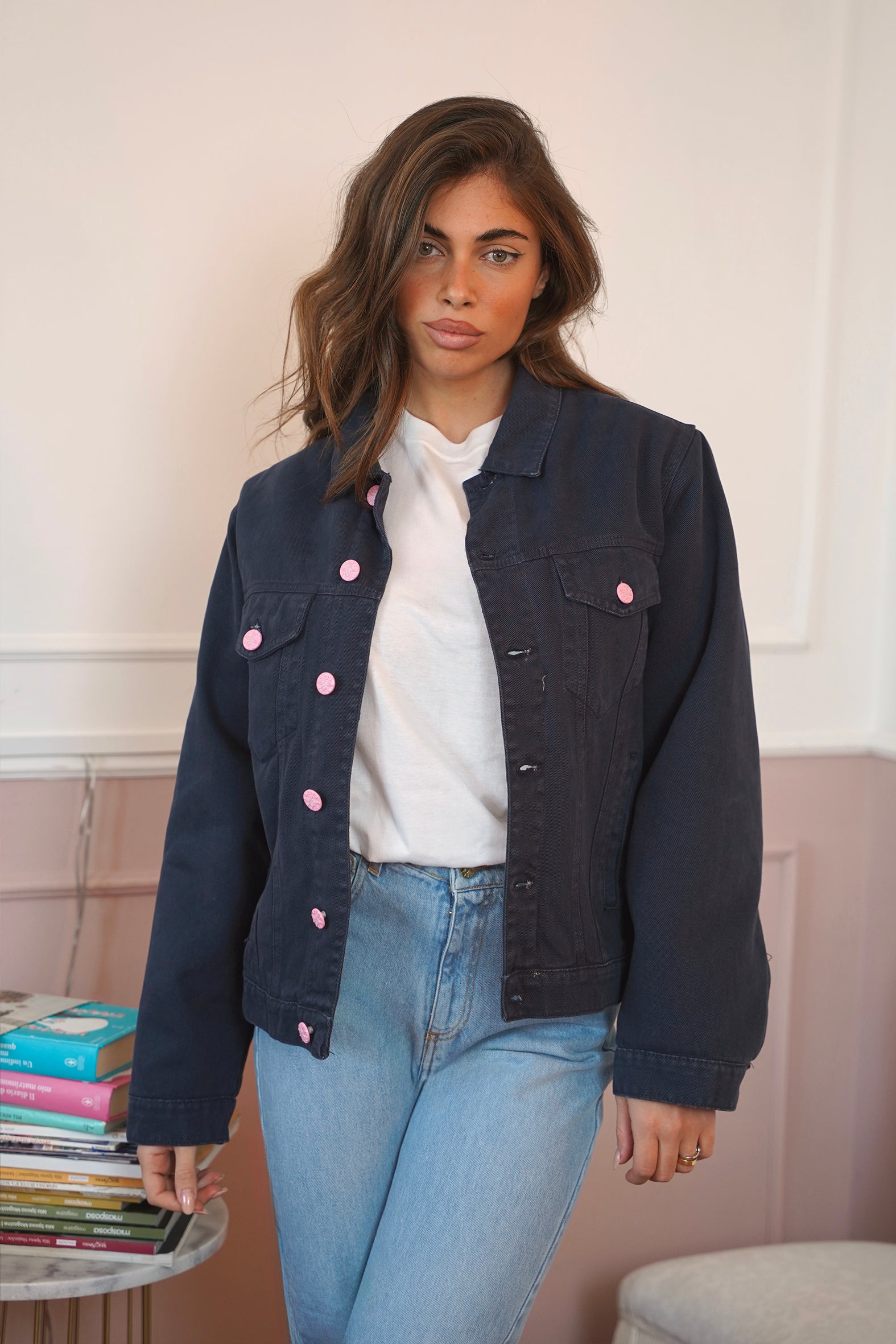 Giacca di DENIM con pelliccia \ Blue