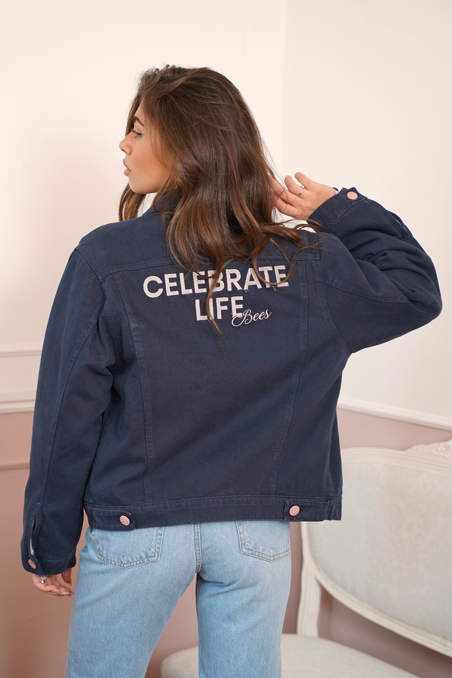 Giacca di DENIM con pelliccia \ Blue