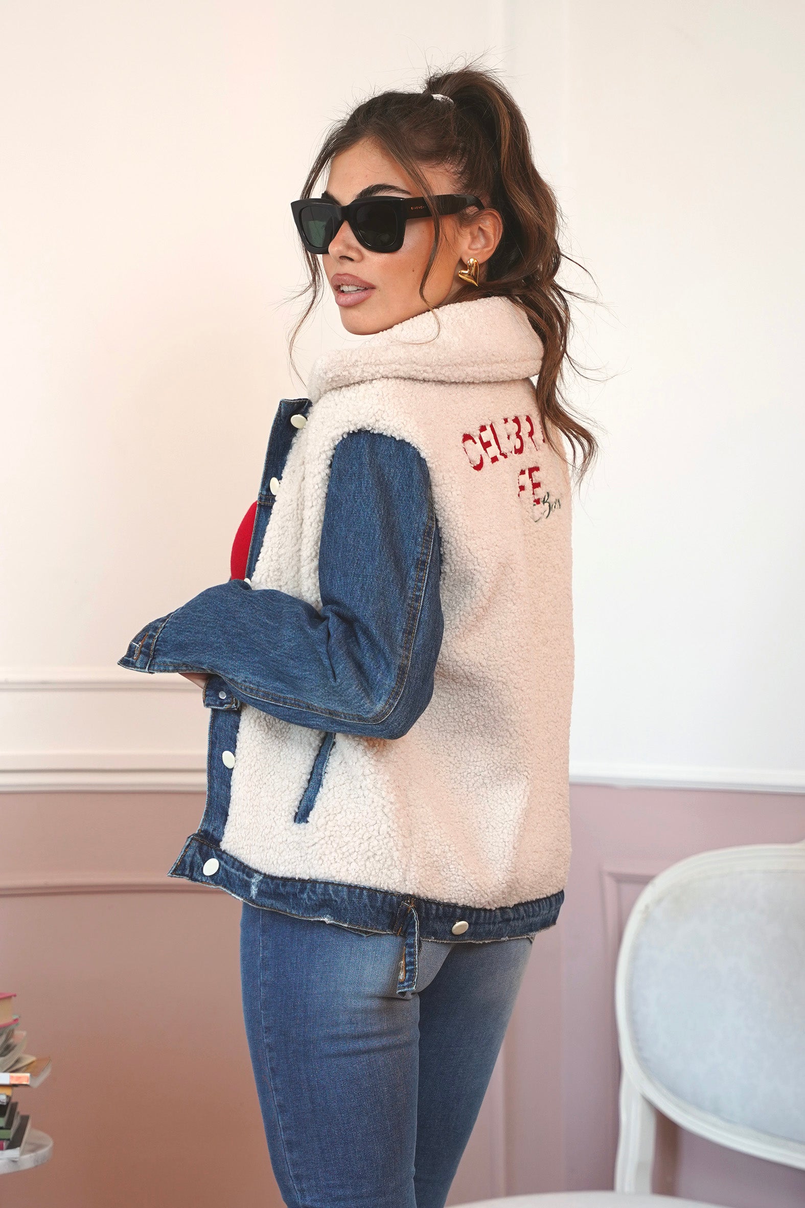 Giacca in pelliccia e Denim