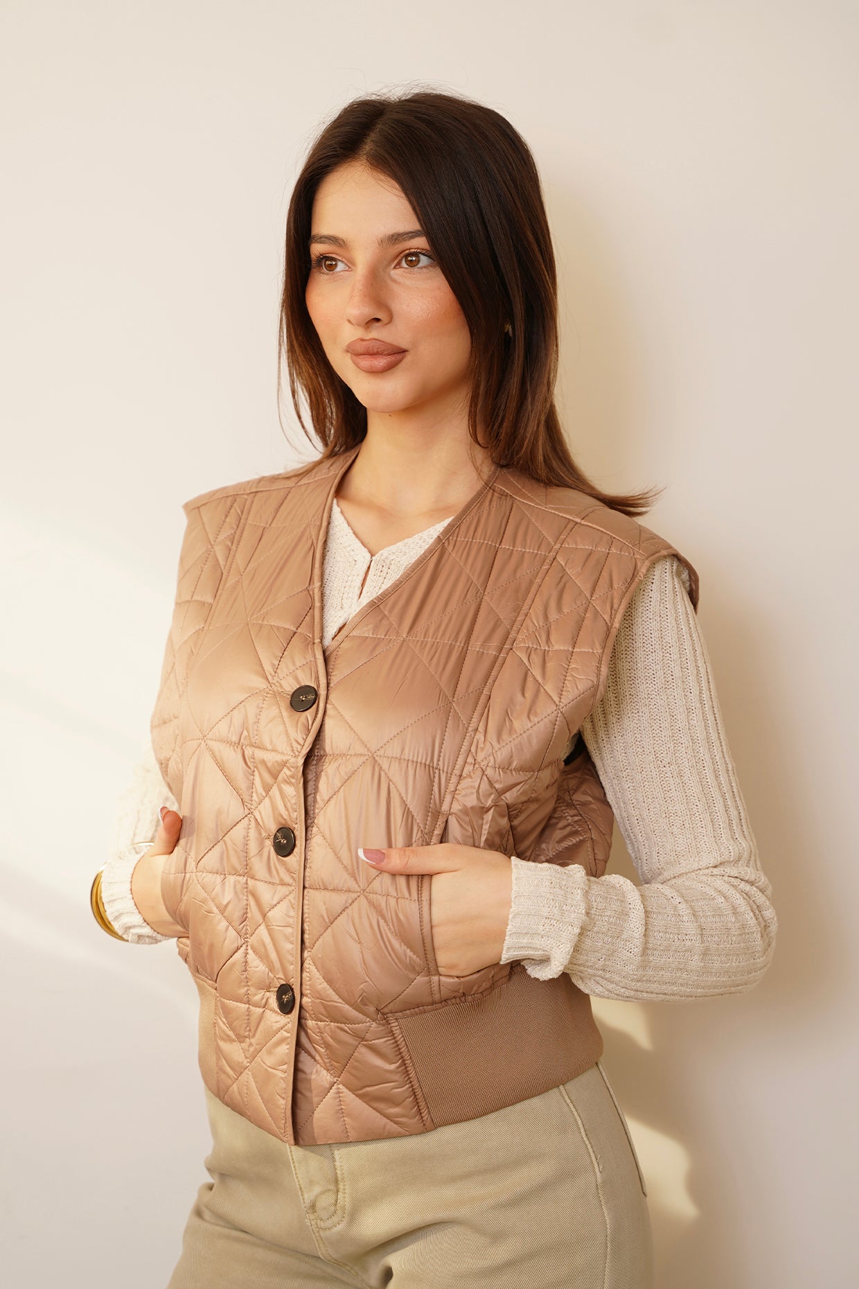 Gilet trapuntato \ Biscotto