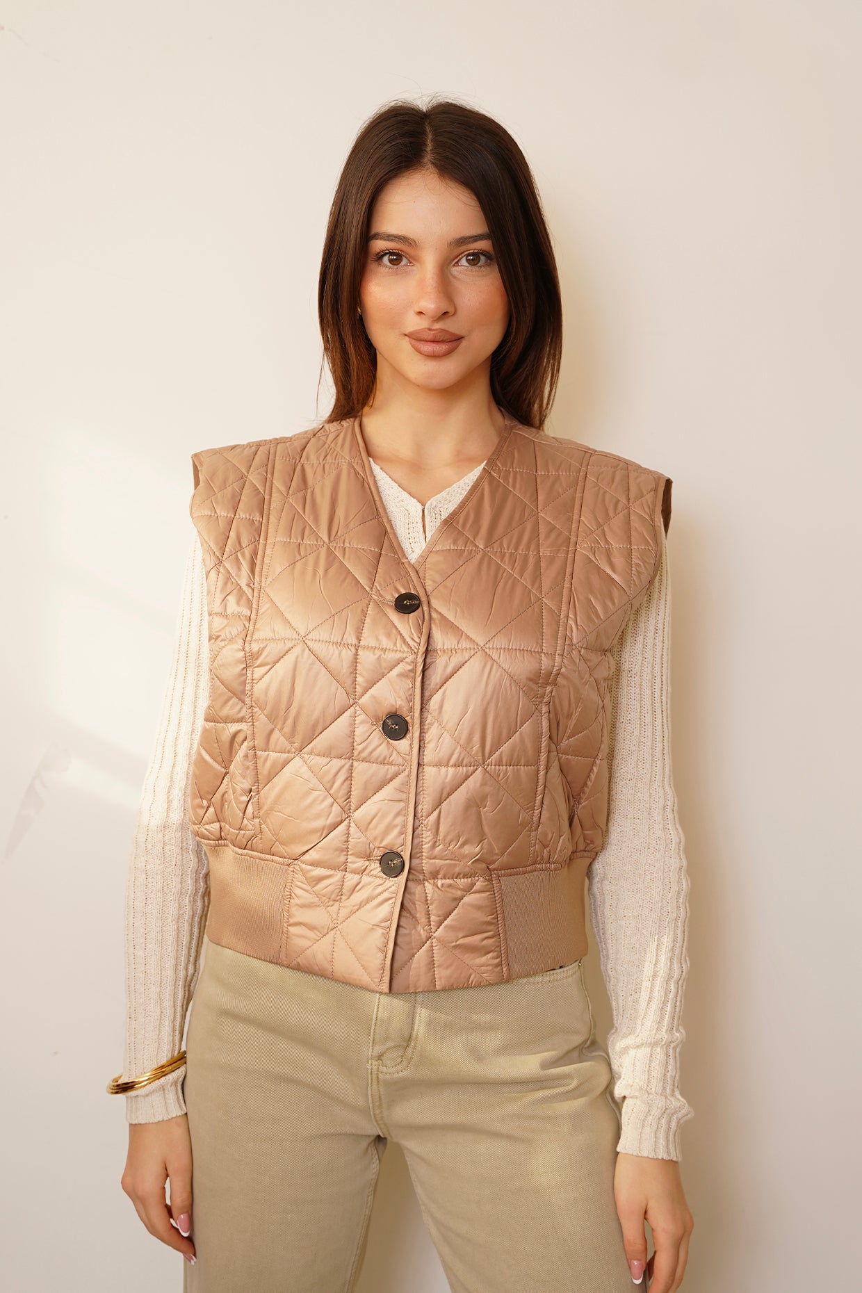 Gilet trapuntato \ Beige