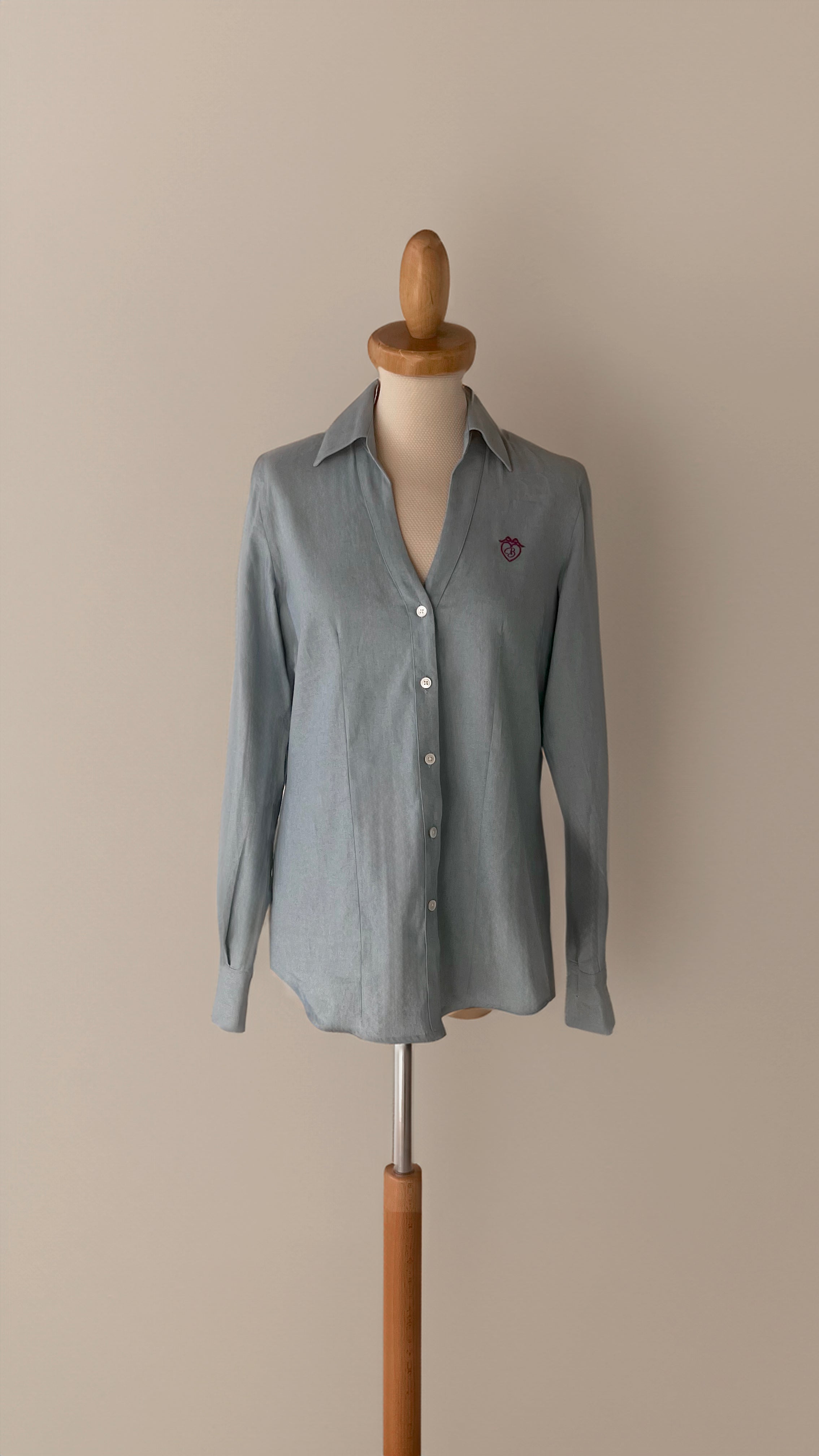 Camicia Scollo V \ Celeste