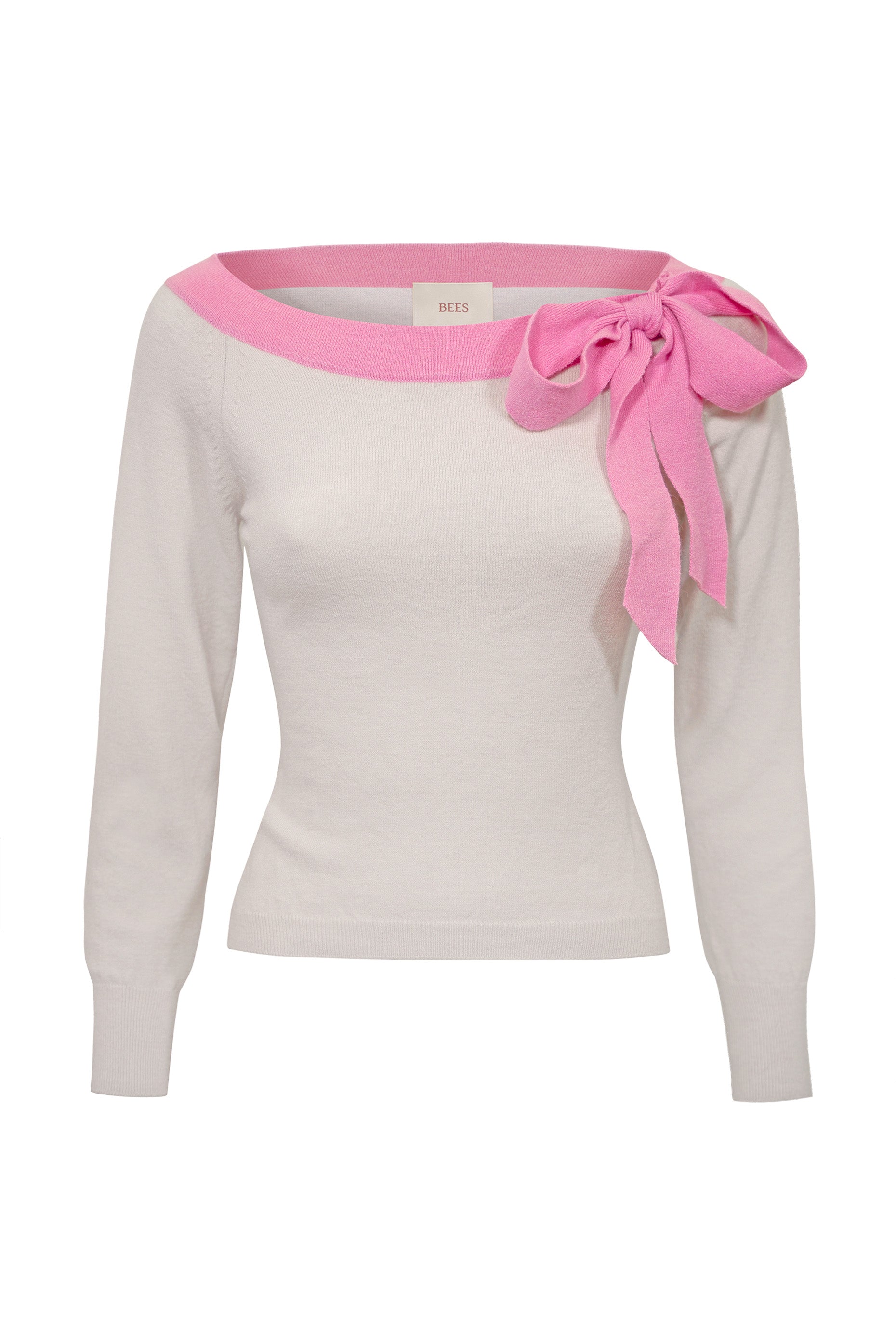 Pullover con scollo barca \ rosa