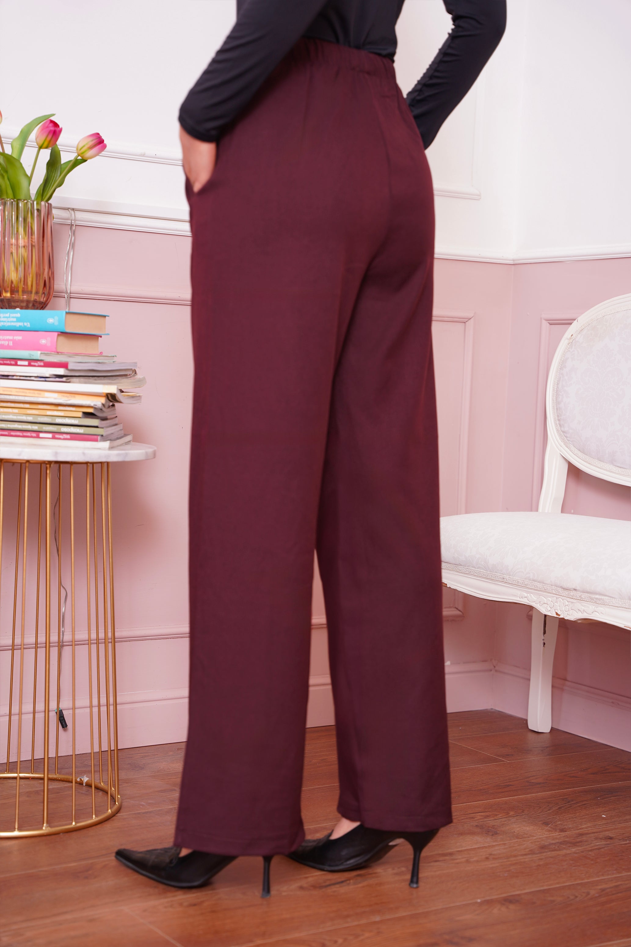 PANTALONE SET CROP \ BORDO'