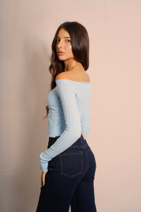 Maglia a Costine \ Celeste