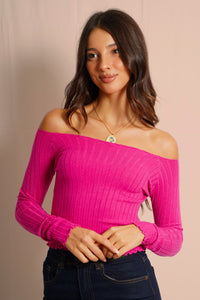 Maglia a Costine \ Fucsia