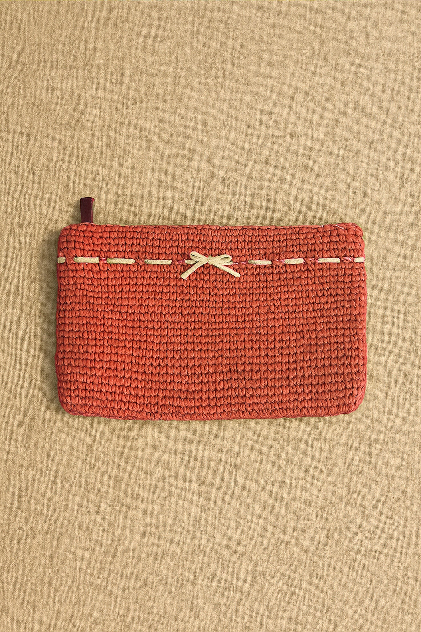 Mini Pochette in Rafia – Arancio