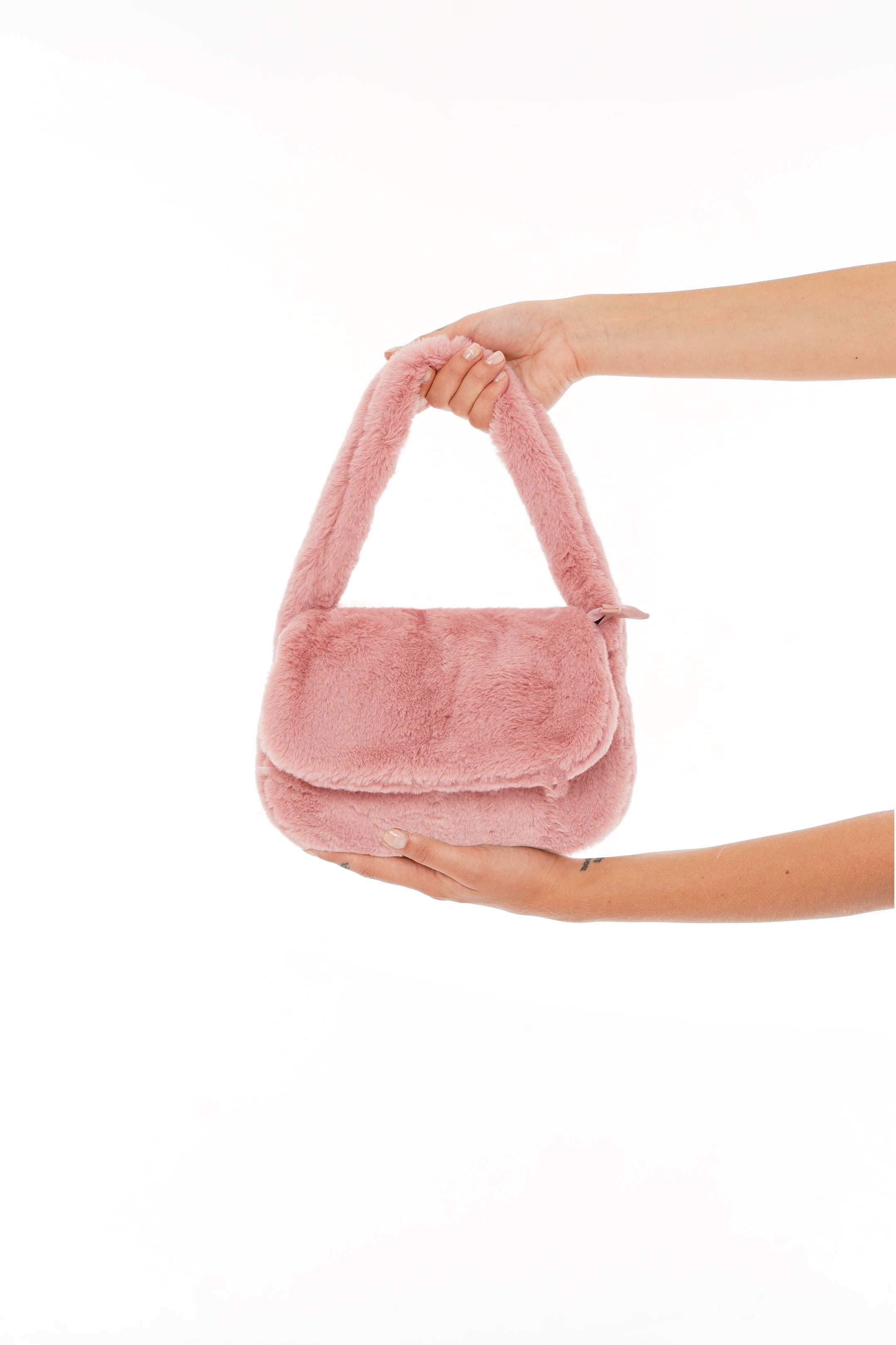 Borsa in pelliccia \ Rosa