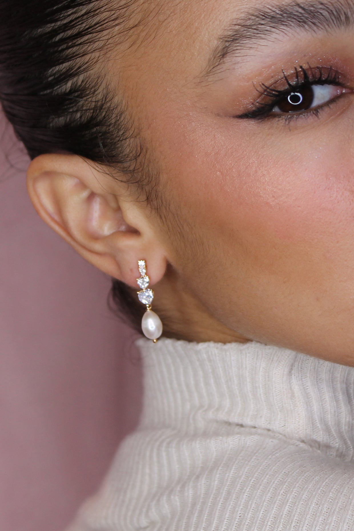 925 Silver Earrings - Diamond Heart