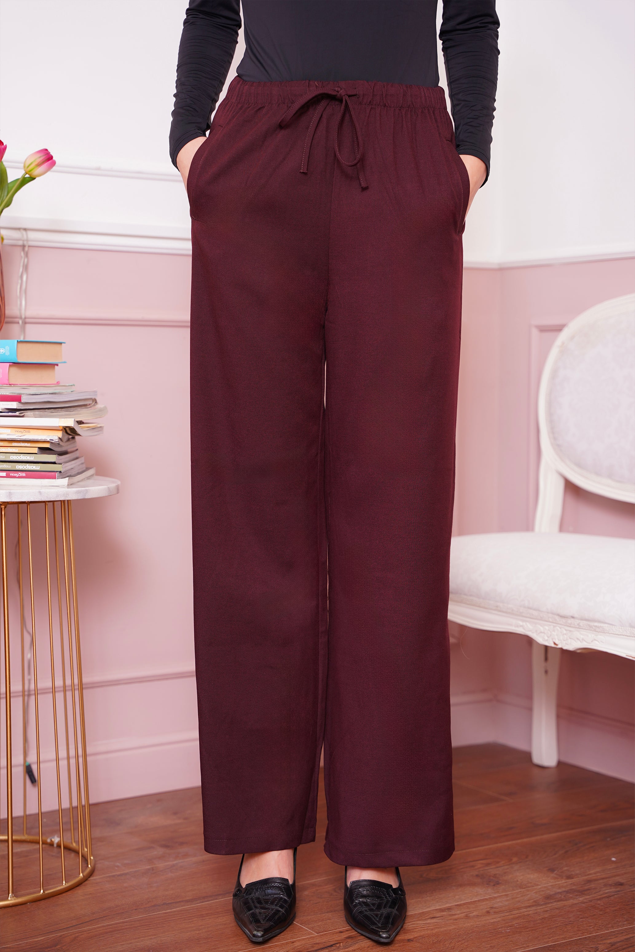 PANTALONE SET CROP \ BORDO'