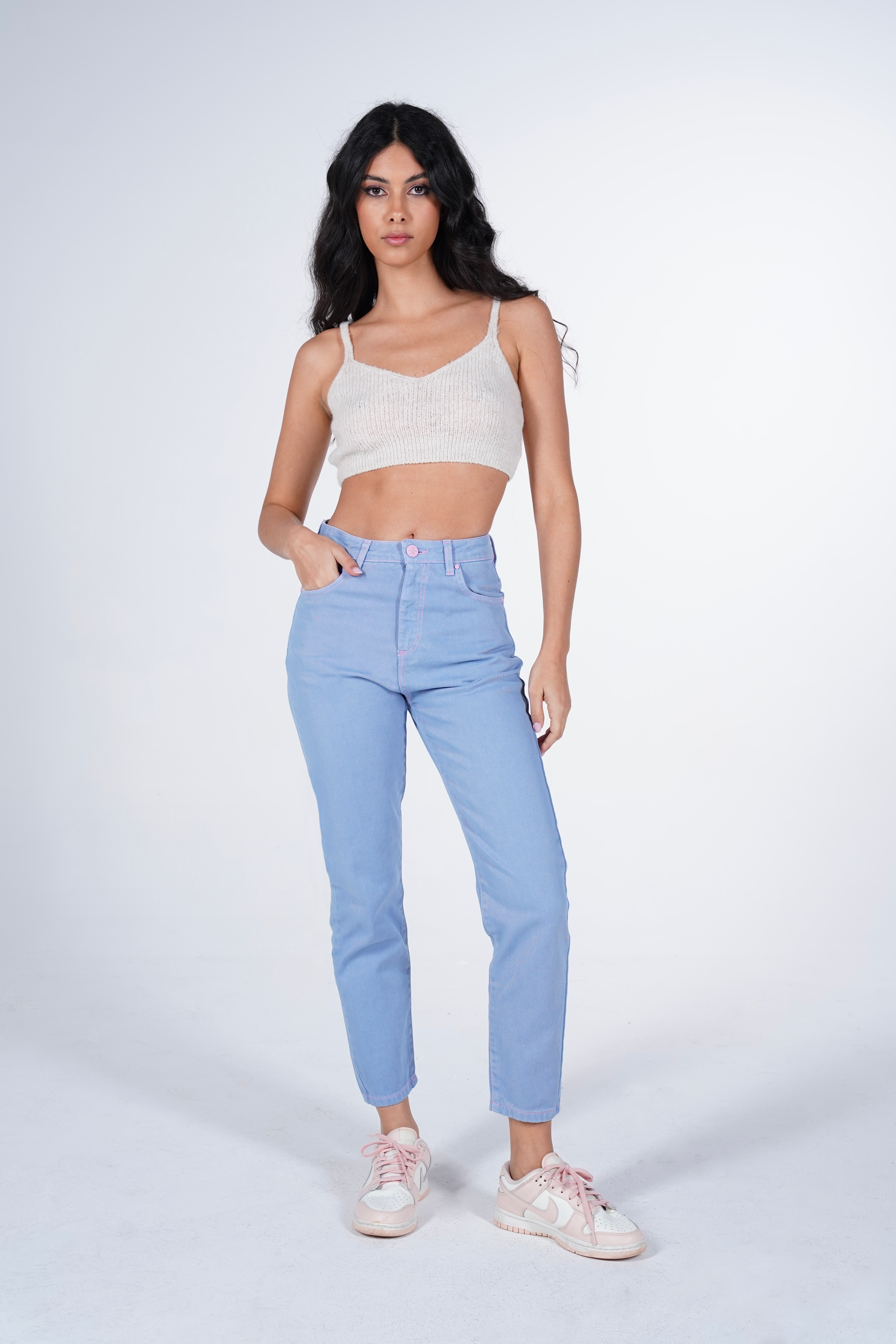 Jeans diritto \ Celeste